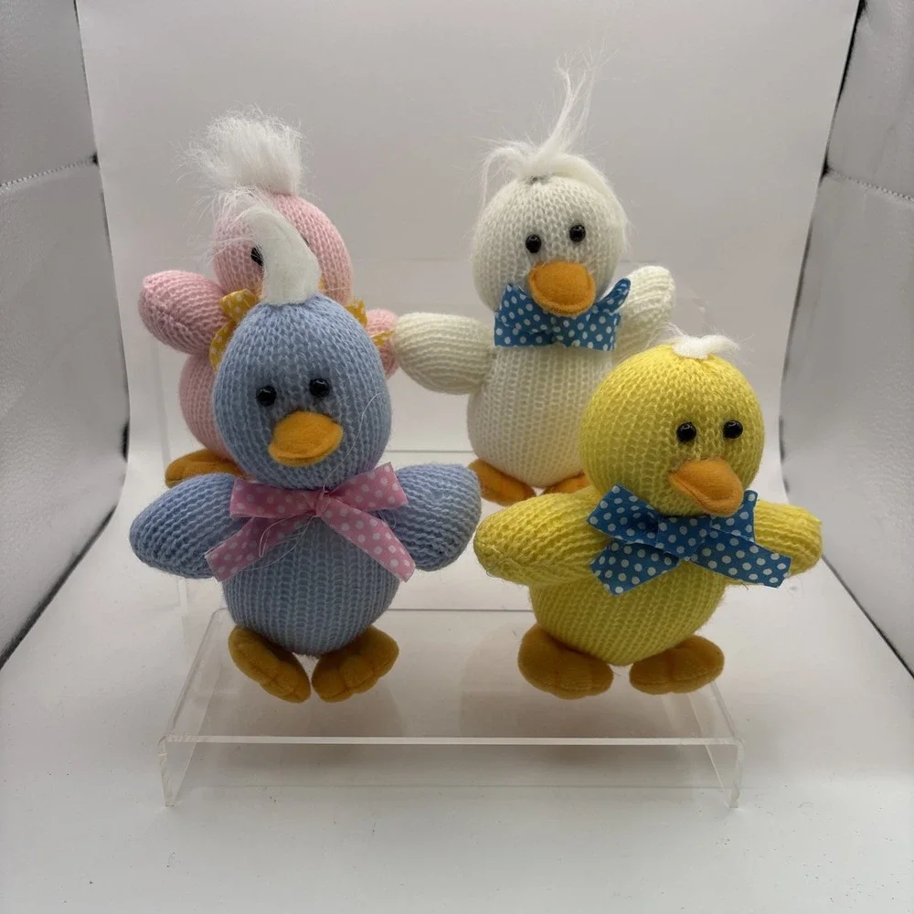 Lot of 4~Stuffed Knitted Ducks~5